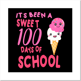 Ice Cream Cone 100 Days Of School Teacher Posters and Art